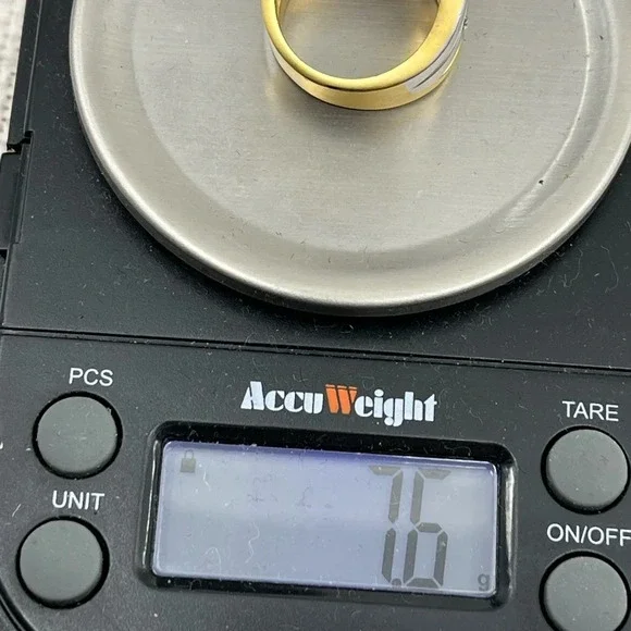 Two-Tone Gold & Silver Crystal Statement Ring, Size 5 - Picture 8 of 12